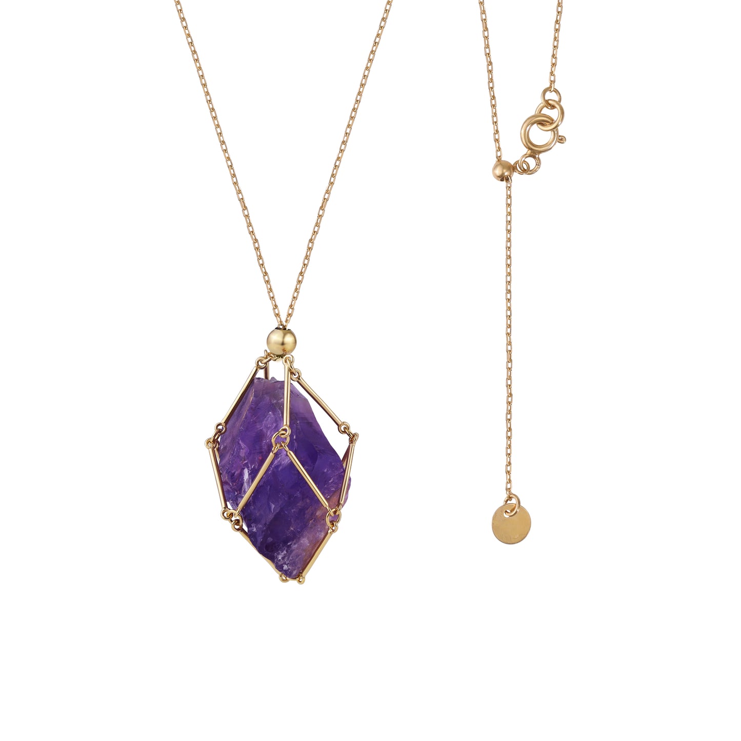 Срібне кольє в позолоті з натуральним каменем від бренду Лучі LUCHI