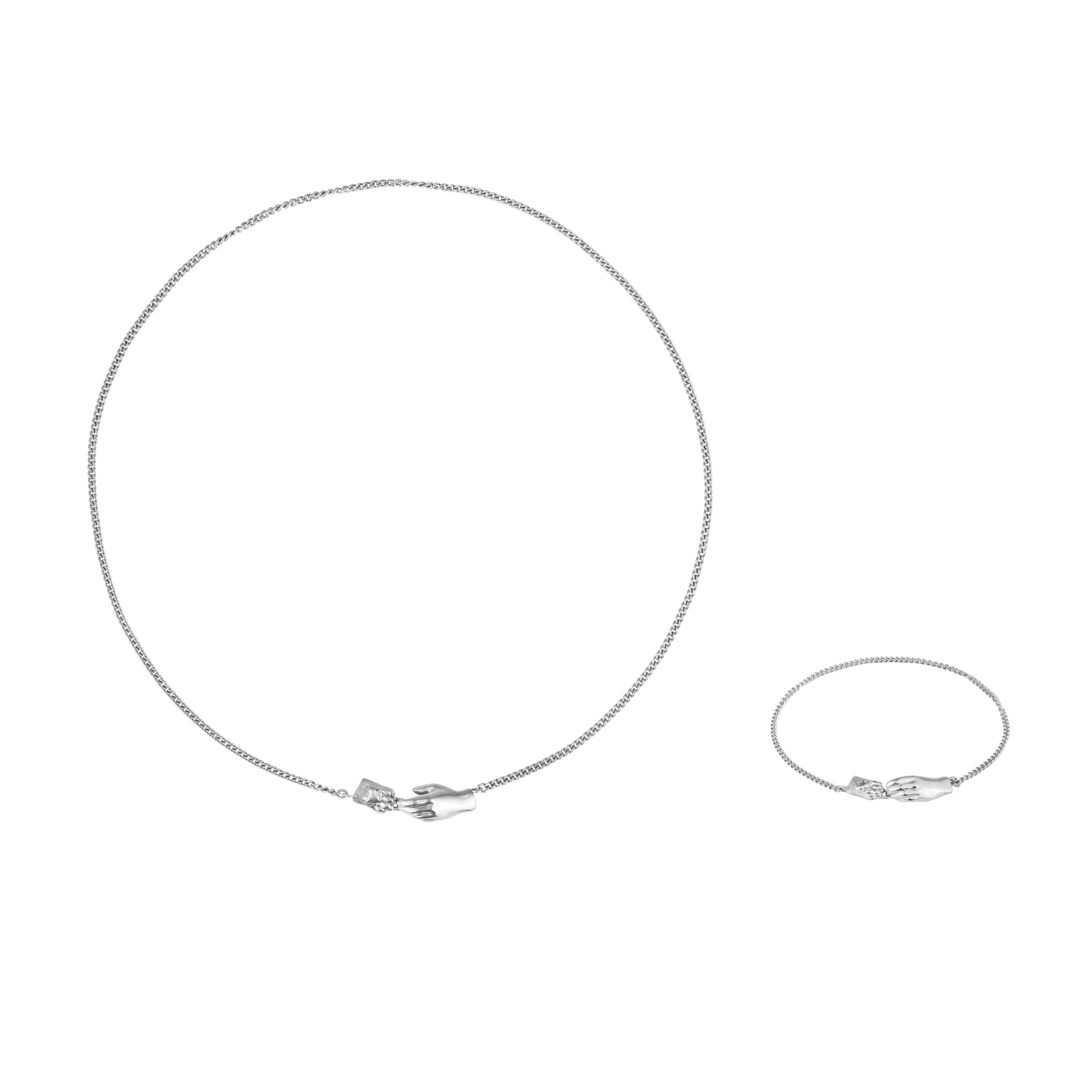 Ювелірний набір срібне кольє та браслет LUCHI 