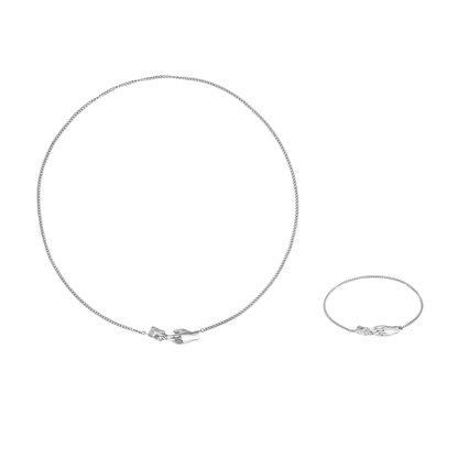 Ювелірний набір срібне кольє та браслет LUCHI 